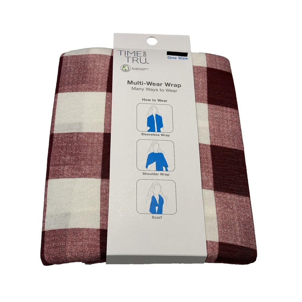 time & tru womens multi wear wrap shawl‎ ONE SIZE osfm new with tags
